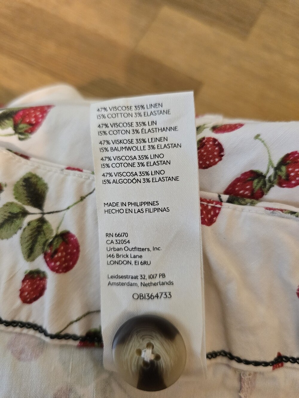 Maeve Colette Linen Pants Crop Wide Leg Strawberries 28 - Picture 7 of 14